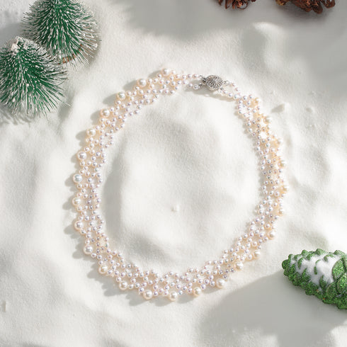 Handmade Woven Freshwater Pearl Necklace - House Of Pearls